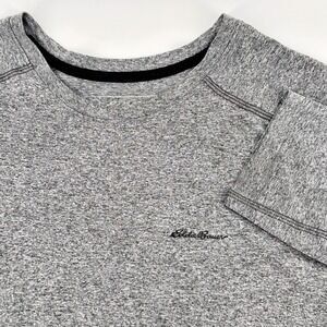 Eddie Bauer Mens XL Pullover Shirt Motion Long Sleeve Athletic Gray Polyester‎
